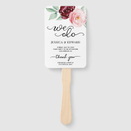 Abanico Programa de Boda Elegante de Agradecimiento Floral