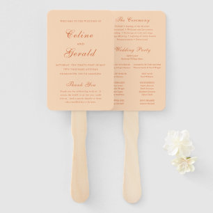 Abanico Programa de Boda Elegante de Melocotón Clásico