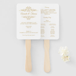 Abanico Programa de Boda Elegante en Marco Blanco