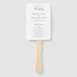 Abanico Programa de Boda Elegante Formal Gris Tradicional