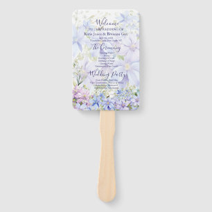 Abanico Programa de Boda Elegante Periwinkle Clematis