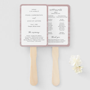 Abanico Programa de Boda Elegante Rosa Chic Costero