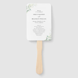 Abanico Programa de Boda Elegante Verde Salvia Eucalipto