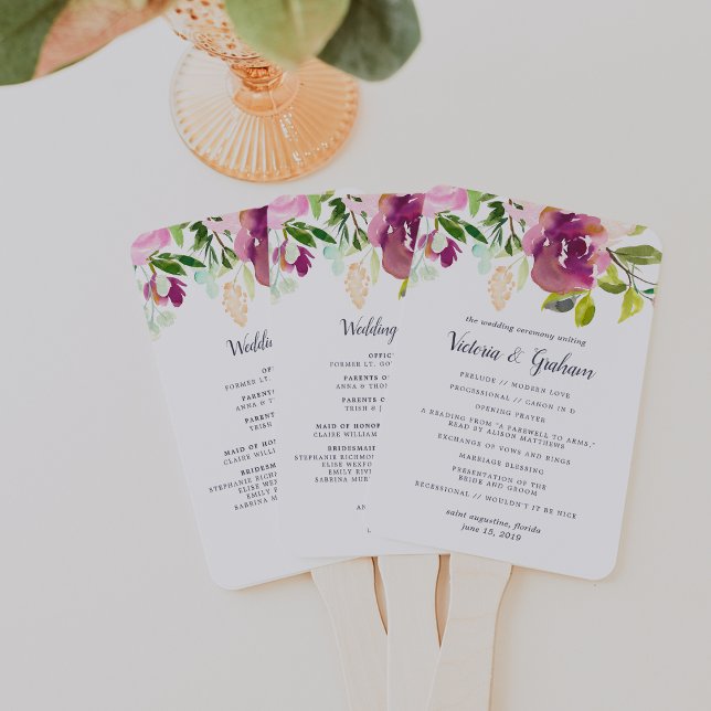 Abanico Programa de Boda en Bloom Vibrante (Subido por el creador)