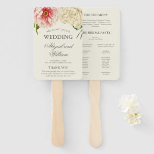 Abanico Programa de Boda en Blooms Ingleses