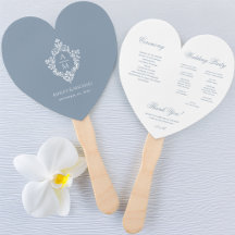 Programa de Boda en forma de Corazón con Monograma