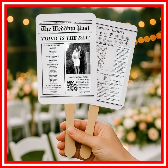 Abanico Programa de Boda en Formato de Periódico Único Mod (Subido por el creador)
