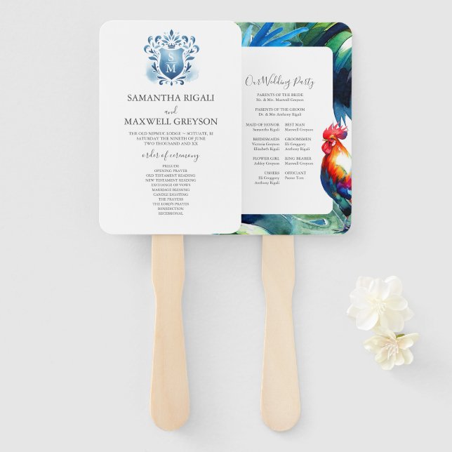 Abanico Programa de Boda en Key West Florida (Anverso y reverso)