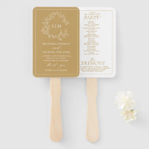 Programa de Boda en Monograma Escudo de Leafy Gold