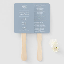 Abanico Programa de Boda Especial Fecha Dusty Blue