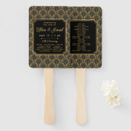 Abanico Programa de Boda Estilo Bordado Art Deco