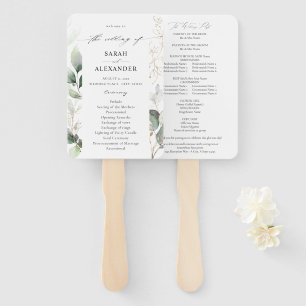 Abanico Programa de Boda Eucalyptus Glow Gold Greenery