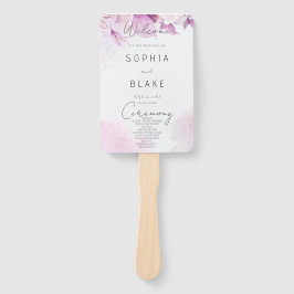 Abanico Programa de Boda Floral Boho Moderno Rosa Suave
