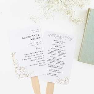 Abanico Programa de Boda Floral con Led Gold