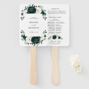 Abanico Programa de Boda Floral de Eucalyptus Emerald Gree