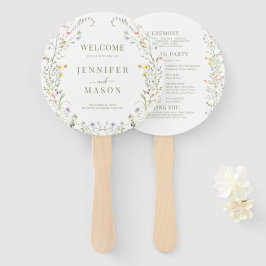 Abanico Programa de Boda Floral de Flores Silvestres en la