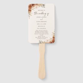 Abanico Programa de Boda Floral de Otoño de Terracota