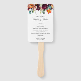 Abanico Programa de Boda Floral de Otoño Fresco