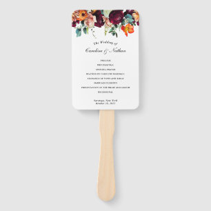 Abanico Programa de Boda Floral de Otoño Fresco