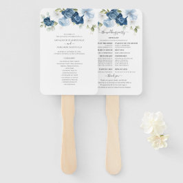 Abanico Programa de Boda Floral Dusty Blue Eucalyptus