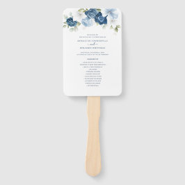 Abanico Programa de Boda Floral Dusty Blue Eucalyptus