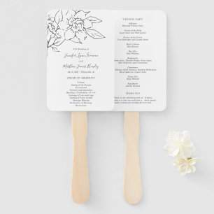 Abanico Programa de Boda Floral Elegante de Línea Artístic