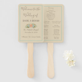 Abanico Programa de Boda Floral en Playa Tropical