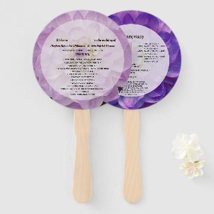 Abanico Programa de Boda Floral Lavanda Púrpura Dahlia