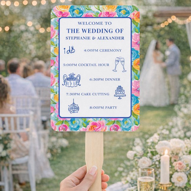 Abanico Programa de Boda Floral Moderno y Vibrante de Colo (Subido por el creador)