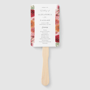 Abanico Programa de Boda Floral Multicolor de Verano