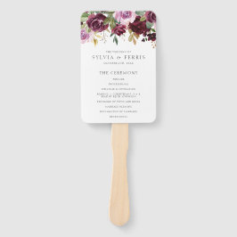 Abanico Programa de Boda Floral Púrpura Ciruela Elegante