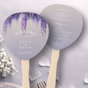 Abanico Programa de Boda Floral Púrpura de Gradiente Britá