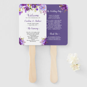 Abanico Programa de Boda Floral Púrpura Ultra Violeta