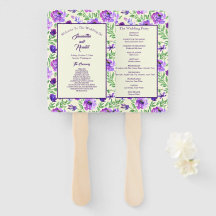 Programa de Boda Floral Púrpura y Verde