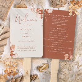 Abanico Programa de Boda Floral Rústico Otoño