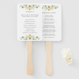 Abanico Programa de Boda Floral Simple y Elegante