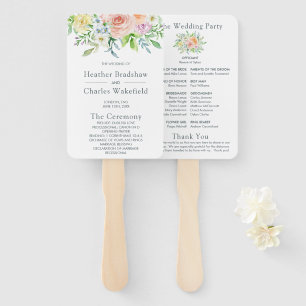 Abanico Programa de Boda Flores Bonitas