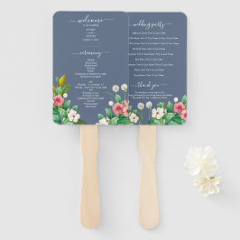 Abanico Programa de Boda Flores Silvestres Violeta Azul Po