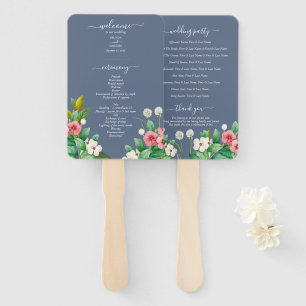 Abanico Programa de Boda Flores Silvestres Violeta Azul Po