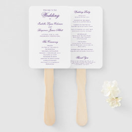 Abanico Programa de Boda Formal Elegante Púrpura Tradicion