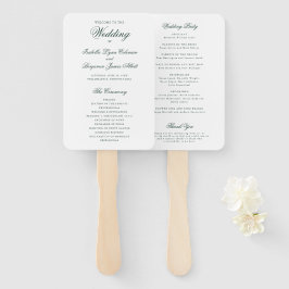 Abanico Programa de Boda Formal Tradicional Bosque Verde
