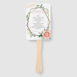 Abanico Programa de Boda Geométrica Dorada Moderna