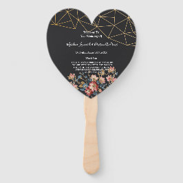 Abanico Programa de Boda Geométrico Dorado