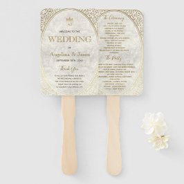 Abanico Programa de Boda Gold Art Deco