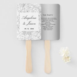 Abanico Programa de Boda Gris Moderno