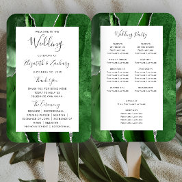 Abanico Programa de Boda Hunter Green Silver Agate