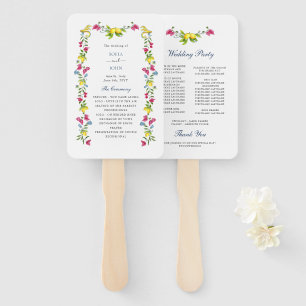 Abanico Programa de boda italiano Lemon Floral Amalfi