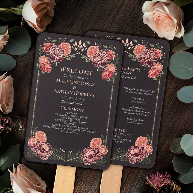 Abanico Programa de Boda Jardín con Rosa de Fantasía de Or (Subido por el creador)