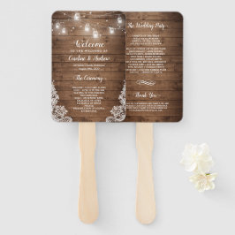 Abanico Programa de Boda Ligera Rustic Wood Mason Jar