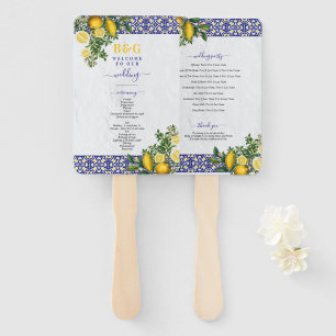 Abanico Programa de Boda Mediterránea de Limón de Azulejos